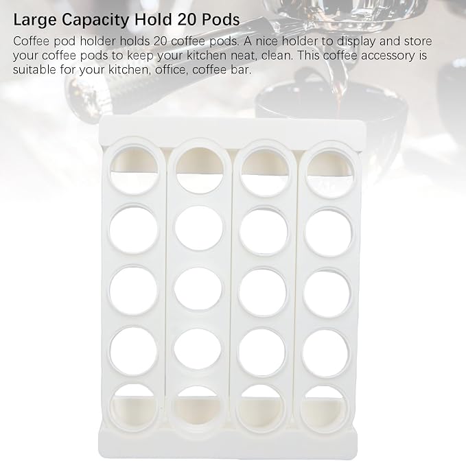 Coffee Pods Display Rack, 24.5x32x4.2cm / 9.6x12.6x1.7in 20 Pots Wall Mountable - Image 4