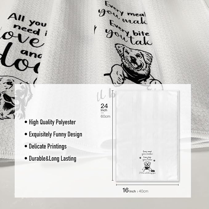 Funny Kitchen Towels, Featuring Dog Designs 16 X 24inch Dishcloth, Microfiber - Image 4