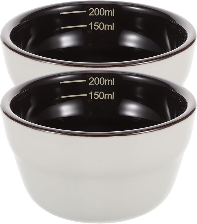 2pcs Ceramic Cupping Cup with 150ml/200ml Lines, Heat-Resistant by Unknown