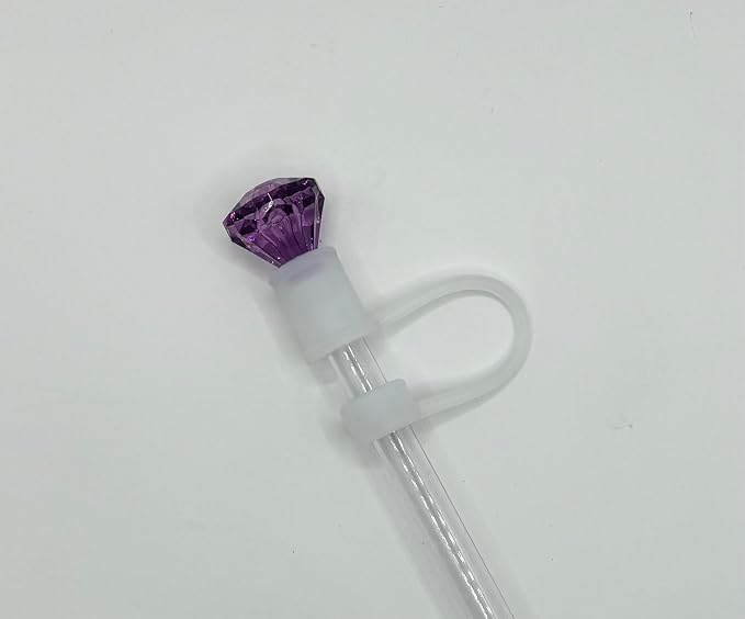 6 Pack 10mm Diamond Gem Straw Toppers Assembled and Ready to Use, Fits Stanley - Image 4