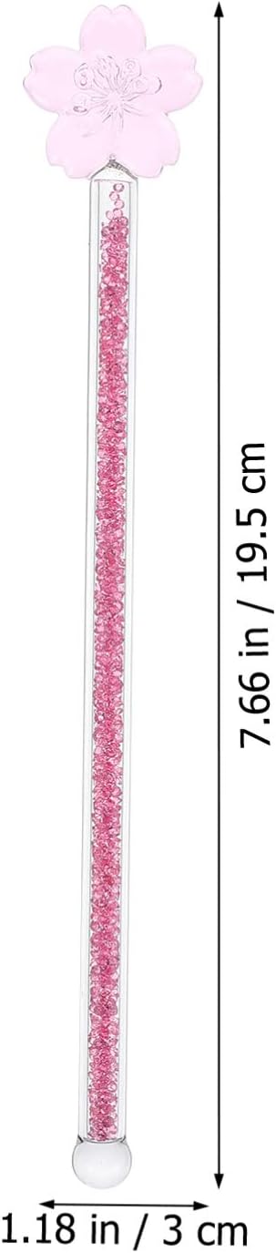 1pc Flower Design Glass Stirring Rod - Image 2
