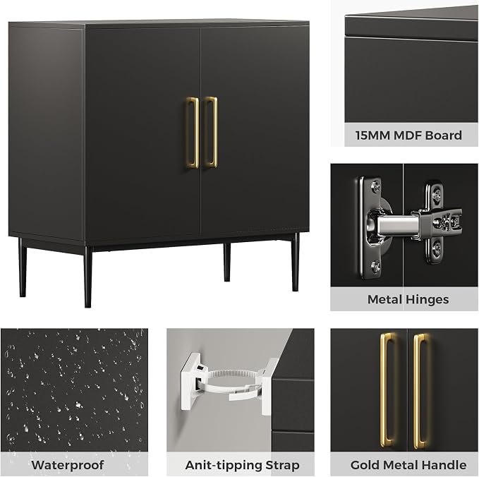 Set of 4 Black Storage Cabinet - Image 6