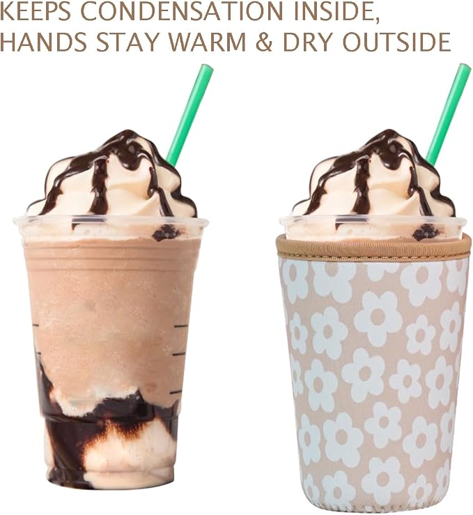 Reusable Insulated Neoprene Iced Coffee Cup Sleeve, Durable Drink Sleeve - Image 7