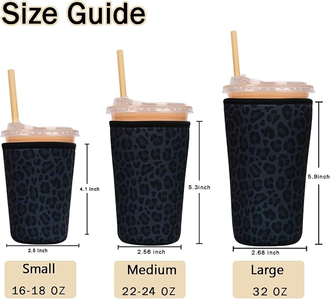 Reusable Insulated Sleeve for Iced Coffee Cup, Coffee Neoprene Sleeve for Cold - Image 5