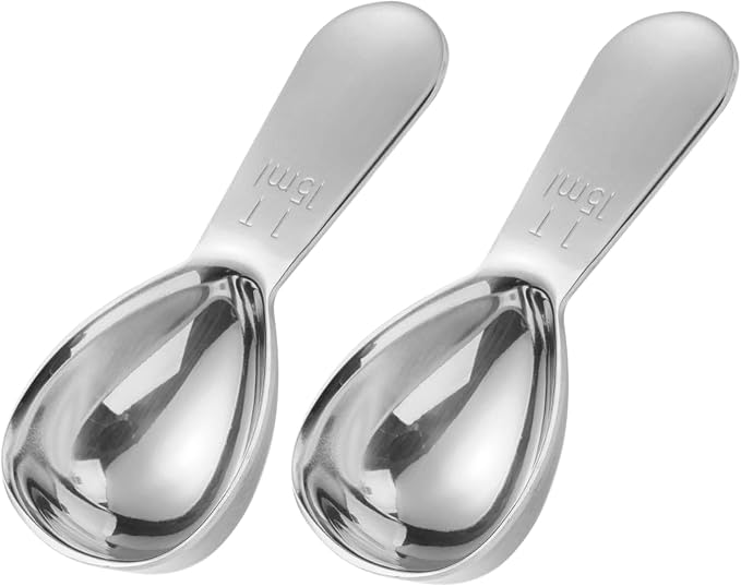 2 Pack 15ml 304 Stainless Steel Coffee Scoop, Short Handle Measuring Spoon by Unknown