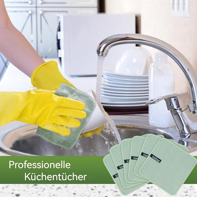 KinHwa Reusable Microfiber Cleaning Cloth, Lint Free Quick Dry Absorbent Dish - Image 4