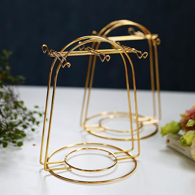 Eforcase Tea Cup and Saucer Display Stand Holder Rack Metal Cup Saucer Holder - Image 3