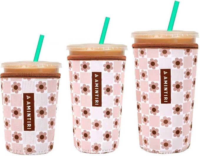 3 Pack Reusable Sleeve for Iced Coffee Cup, Coffee Neoprene Sleeve for Iced&Hot by Unknown