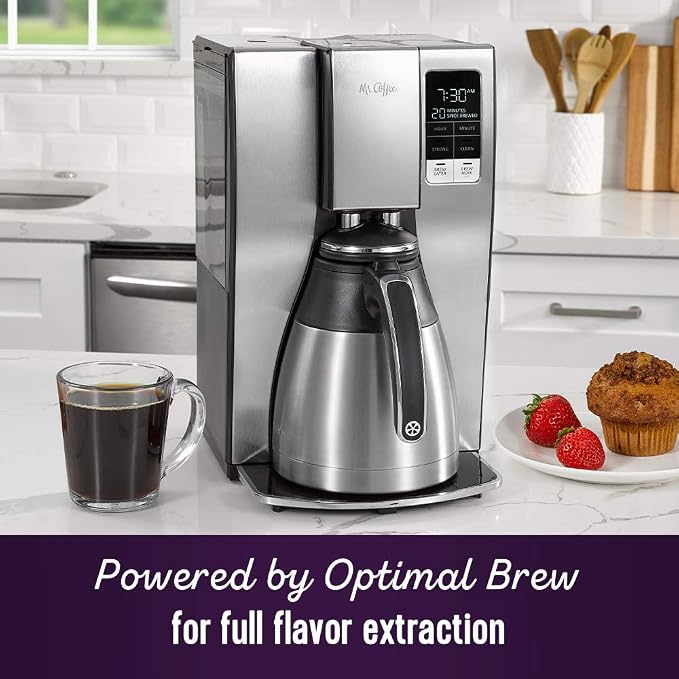 Mr. Coffee 10-Cup Programmable Coffee Maker, Insulated Thermal Carafe, Brew - Image 2