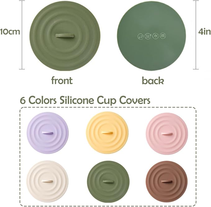 6 Pcs Silicone Cup Covers for Drinks, Cute Reusable Silicone Lids for Cups - Image 2