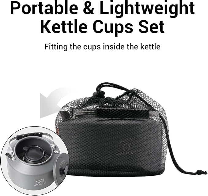 Bulin Camping Kettle, 2.2L Large Portable Stovetop Tea Kettle Fast Heating - Image 4