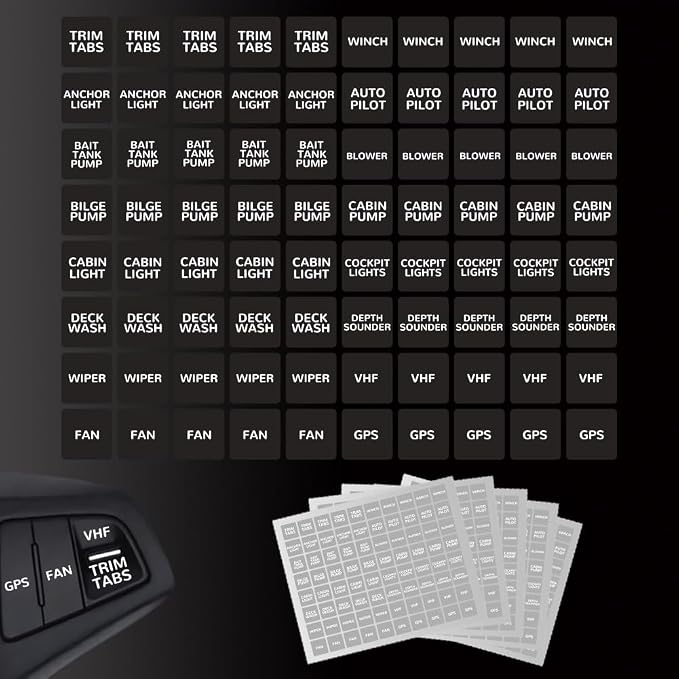 400 Pcs Switch Label Stickers, Marine Boat Rocker Toggle Switches Panel Sticker by GOMAKERER