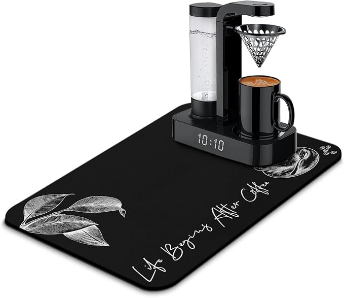 Coffee Mat - Fashion Absorbent Coffee Bar Mat - Drying Mat Waterproof Protects by Vehcimbev