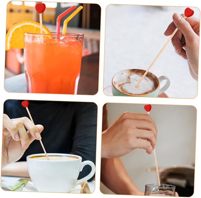 200pcs Heart Design Wooden Stir Sticks - Image 7