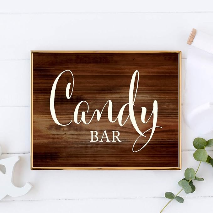 Andaz Press Wedding Party Signs, Rustic Wood Print, 8.5x11 inch, Candy Bar - Image 2