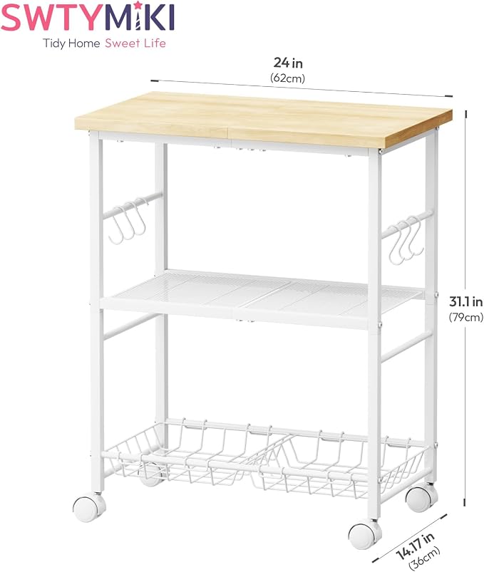 SWTYMIKI Rolling Kitchen Microwave Cart - Image 7