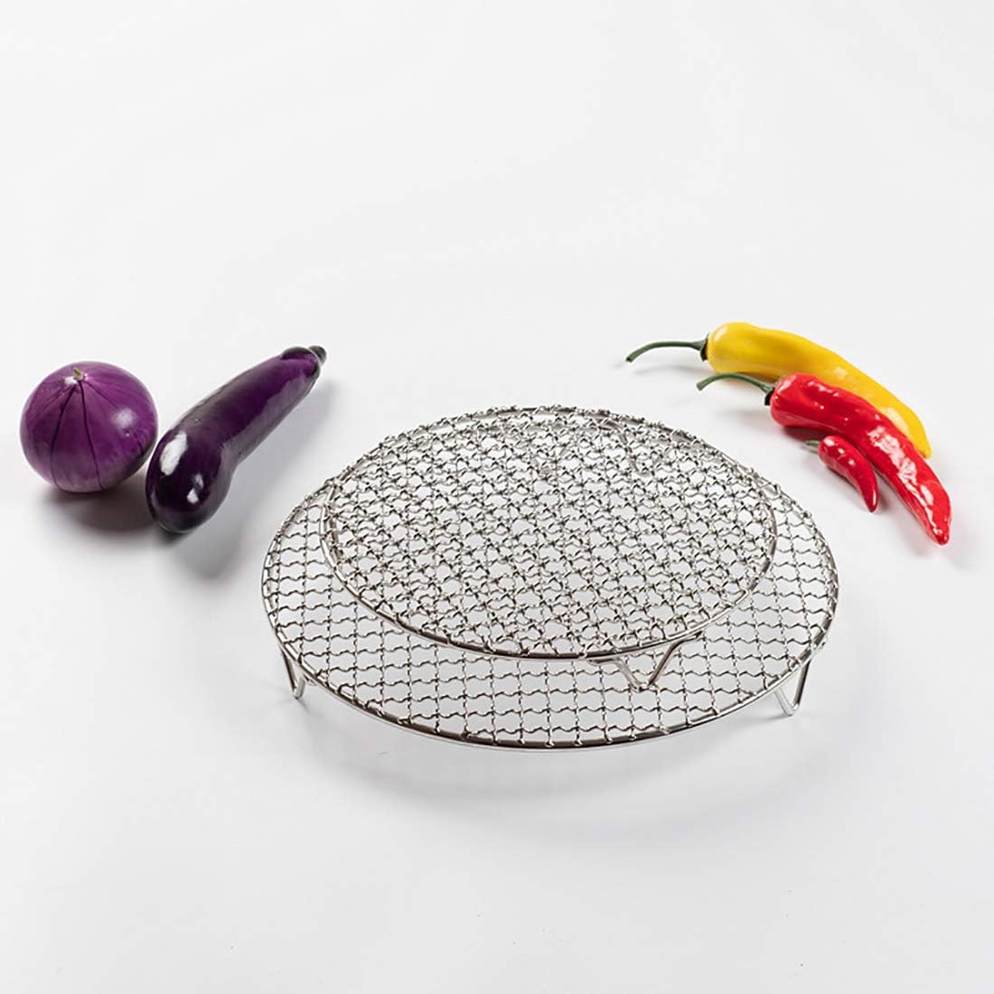 Versatile Round 304 Stainless Steel Cooling Rack Baking,Heat Resistant Rust Proof Sturdy Durable Dia 7.9"