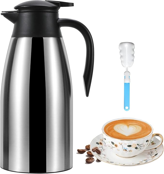 70 oz Thermal Coffee Carafe for keeping hot, Updated Carafe for hot liquid by Dumfoin