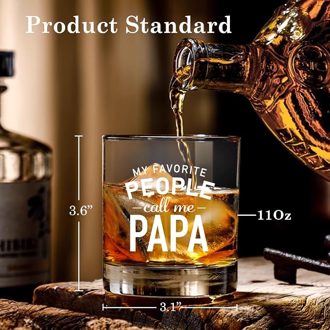 My Favorite People Call Me Papa Whiskey Glass, Birthday Christmas Father's Day - Image 2