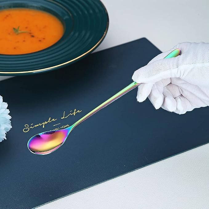 Rainbow Long Handle Spoons, Coffee Stirrers, Premium Stainless Steel Coffee & - Image 5