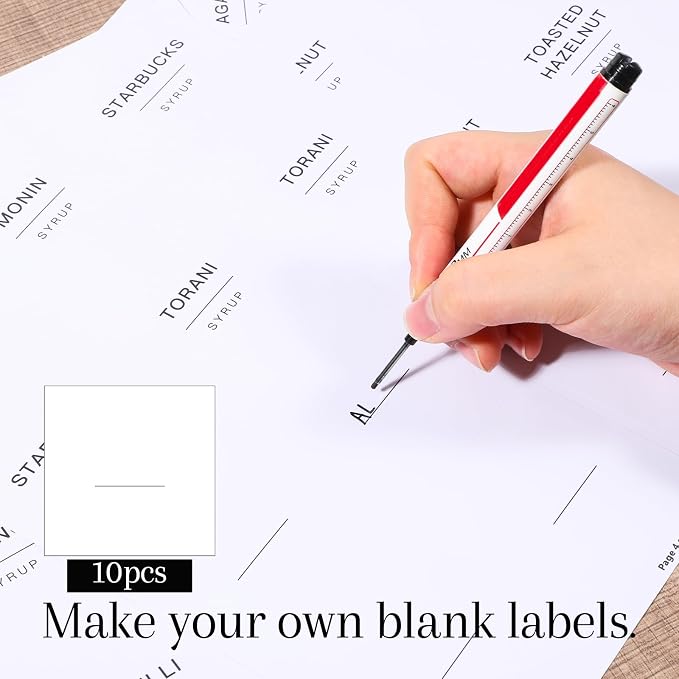 84 Pcs Coffee Syrup Labels, Minimalist Syrup Sticker Label Waterproof White - Image 3