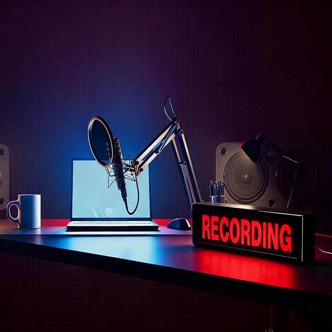 RECORDING Sign Desk Lamp LED Neon Lightbox Wall Decorative Lights by Unknown