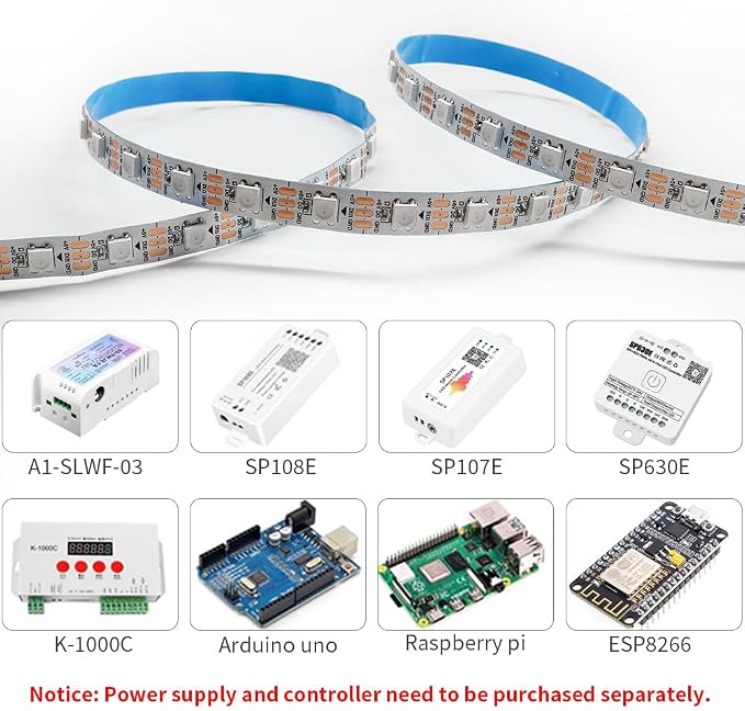 WS2812B IC RGB 5050SMD ECO Individual Addressable LED Strip Light, 16.4FT - Image 3