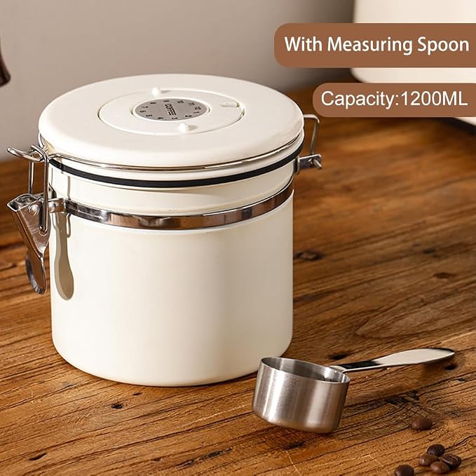 Coffee Canister Airtight, 1.2 L Stainless Steel Container - Image 3
