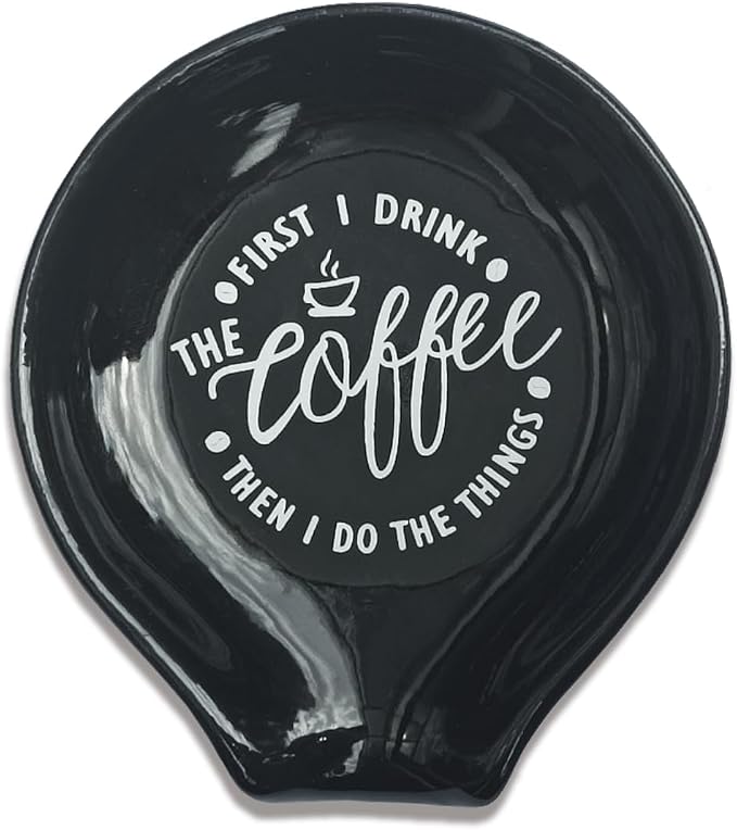 Funny Coffee Quote First I Drink The Coffee Then I Do The Things Ceramic Spoon by Littlefa