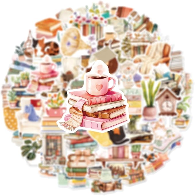 50pcs Realistic Bookish Stickers - Image 3