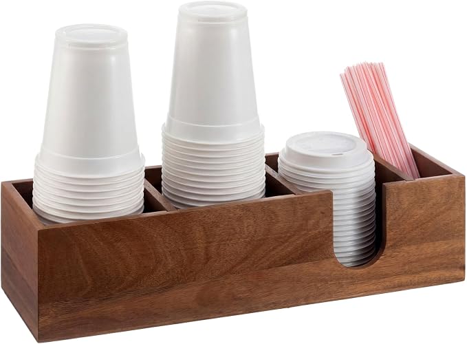 Novabright Acacia Wood Coffee Cup Holder by Unknown