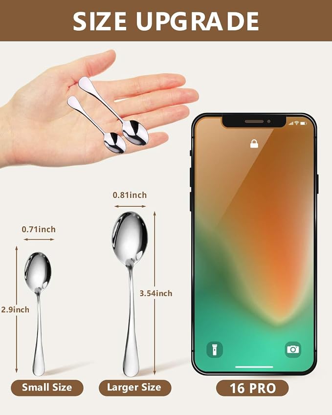 8PCS Mini Stainless Steel Spoons - Image 2
