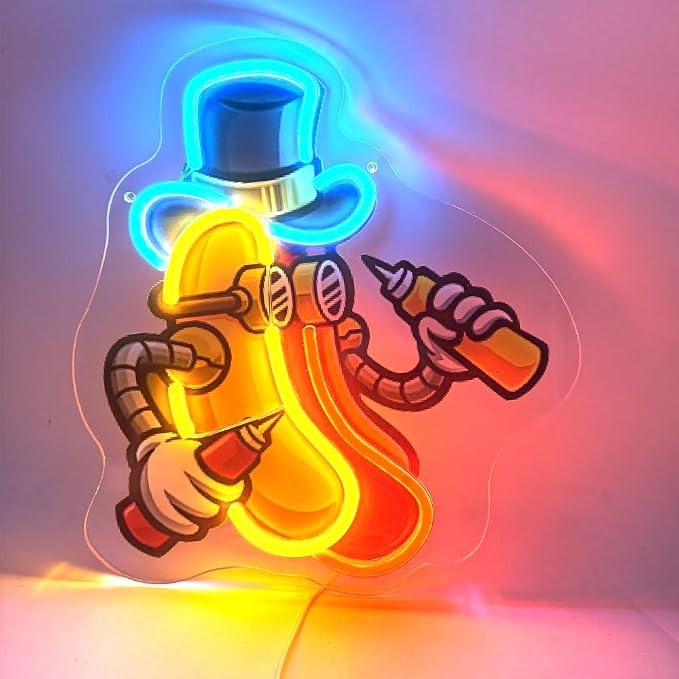 Hot Dog Neon Sign For Room Wall Decor, Funny Hotdog by TAGEEKOONeonSigns