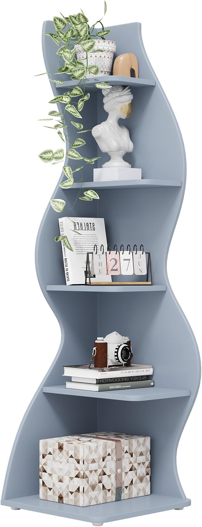 Tribesigns Corner Shelf, Modern 5-Tier Wall Corner Bookshelf, Stylish Corner by Unknown
