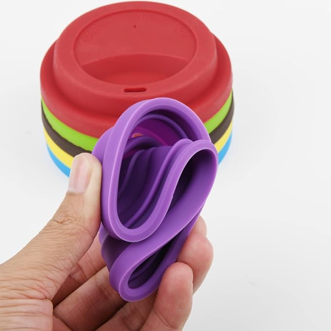 COSMOS Pack of 6 Anti-Dust Spill Proof Soft Silicone Replacement Coffee Mug - Image 3
