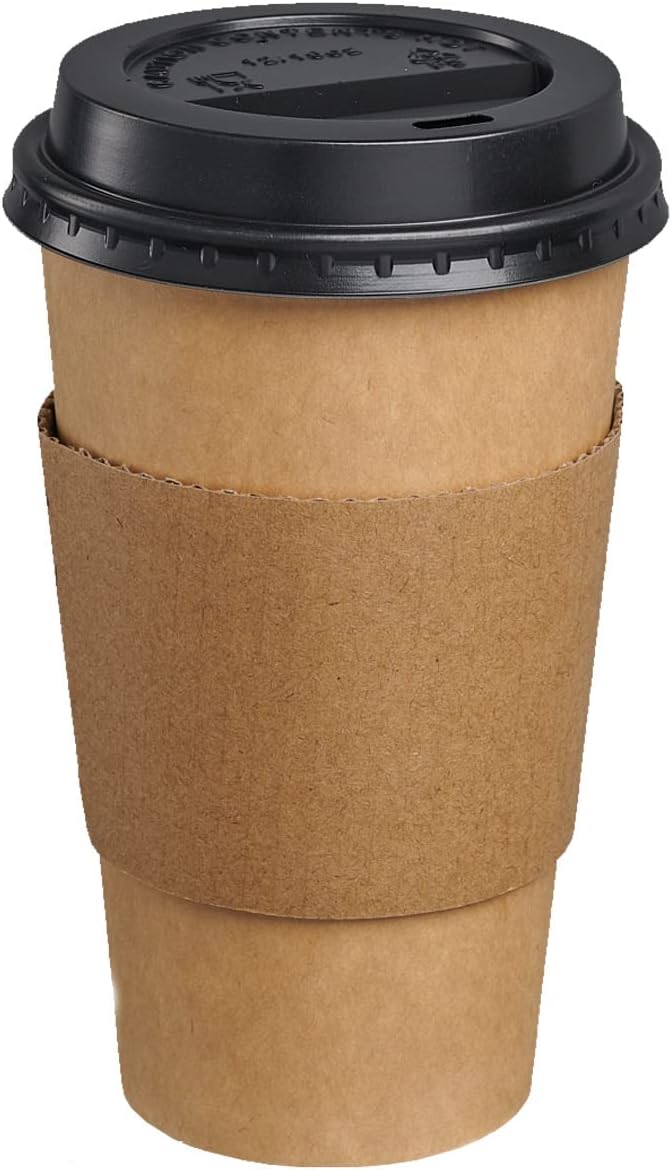 GUSTO 16 oz. Disposable Kraft Coffee Cups - Image 2
