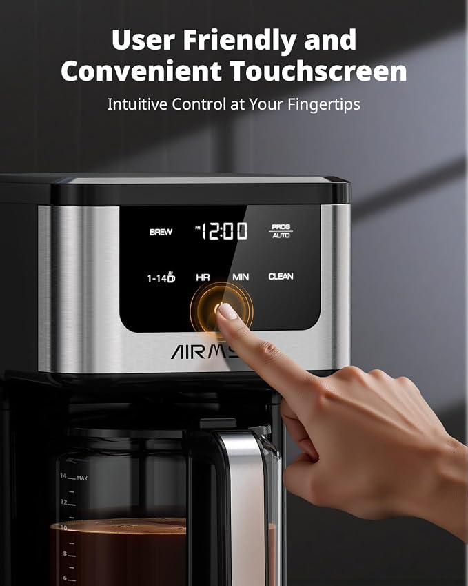 AIRMSEN 14-Cup Programmable Drip Coffee Maker – 1000W Fast Brewing Coffee - Image 7