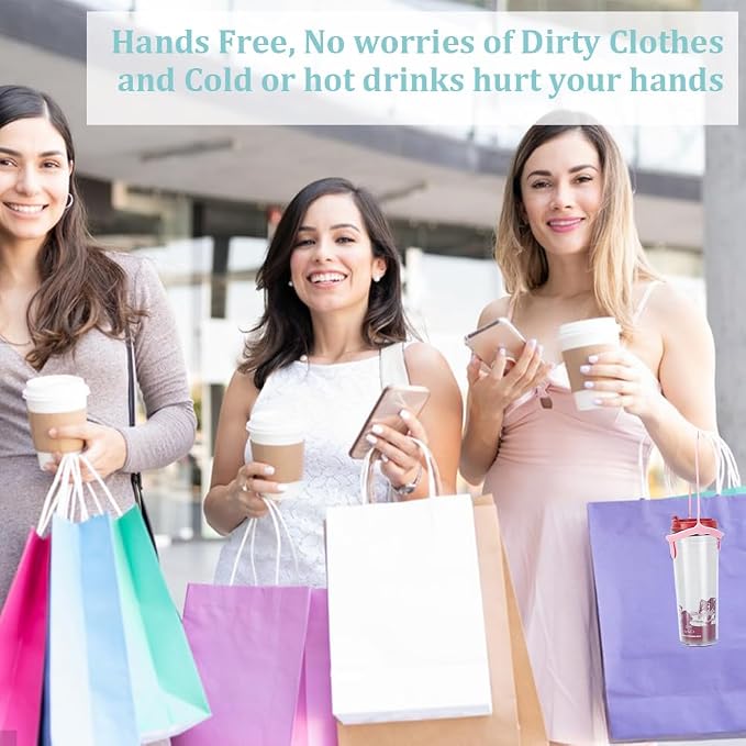 4 Pcs Coffee Cup Carrier, Mixed Color Portable Drink Carrier Takeout Cup Holder - Image 6