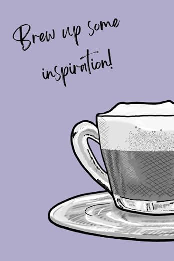 9x6 Lined Journal Organiser | Brew up inspiration Coffee Design Purple by Unknown