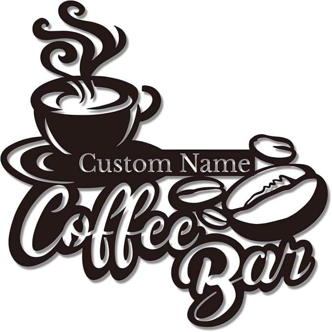 Personalized Coffee Bar Sign, Custom Metal Wall Art by RealizeEveryone%E2%80%99sCreation