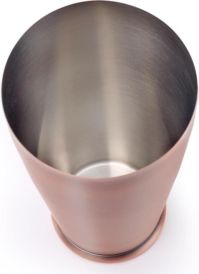 Barfly Cocktail Shaker with Weighted Bottom, Deluxe 28 oz, Antique Copper - Image 3