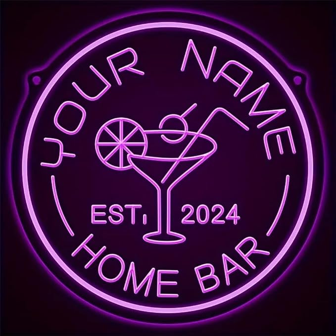 Custom Cocktail LED Neon Sign Personalized Home Bar Name Neon Lights - Image 6