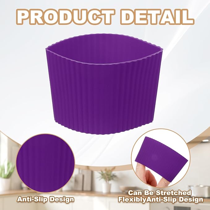 uxcell 6Pack Coffee Cup Sleeves, Reusable Silicone Heat Resistant Cup - Image 3