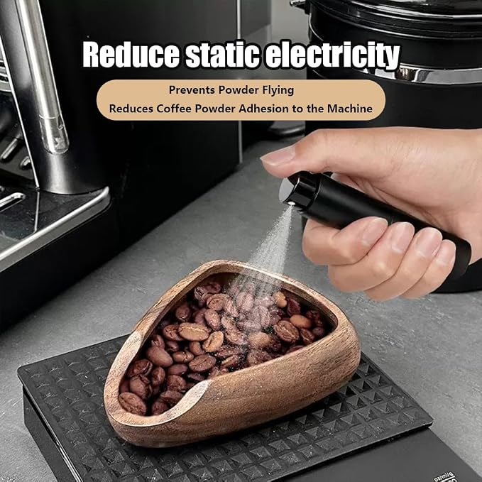 Walnut Wood Coffee Dosing Cup & RDT Spray Bottle Set | Espresso Coffee - Image 3