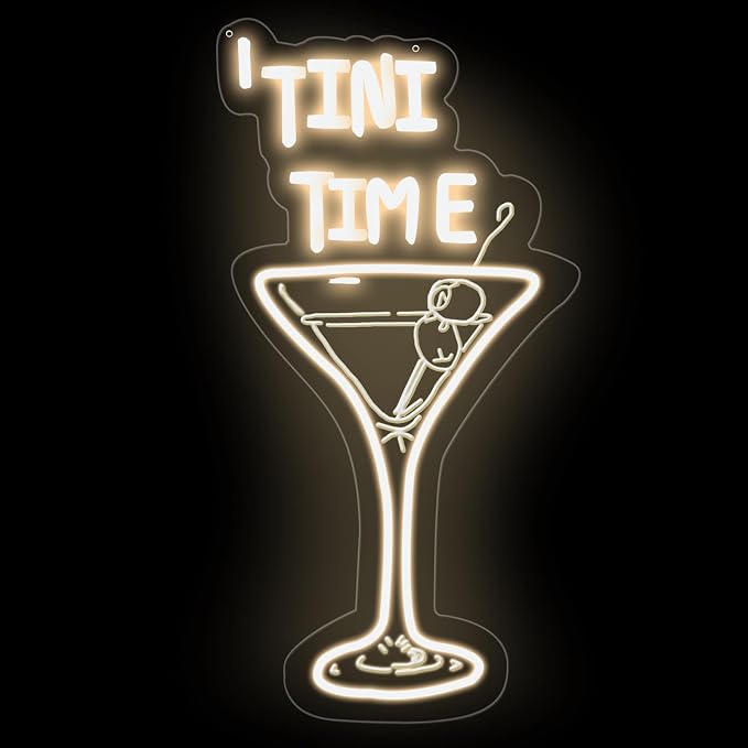 Tini Time Neon Sign, Martini LED Neon Sign by DMDMBSR