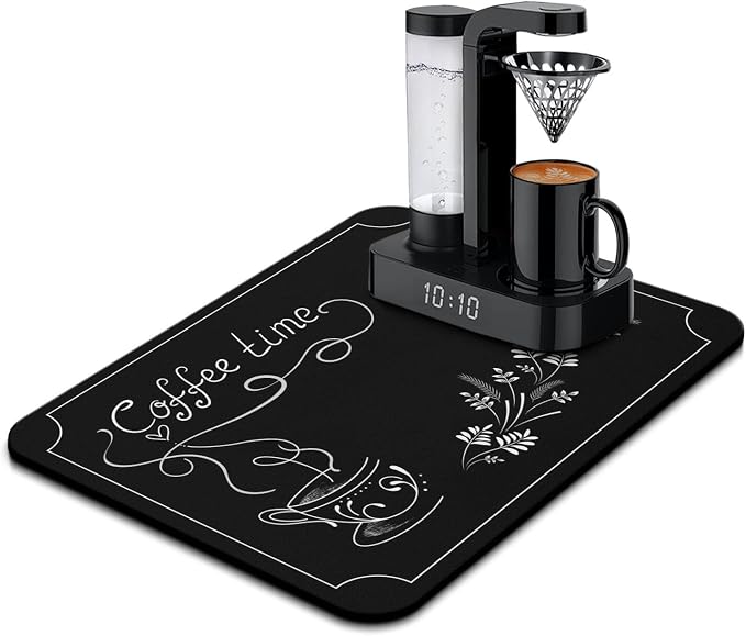 Flowers and Plants Absorbent Coffee Bar Mat by Vehcimbev