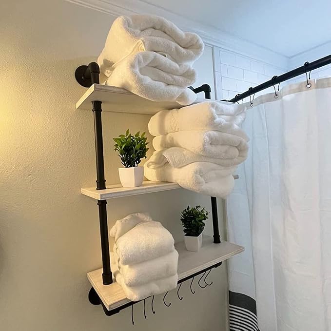 ROGMARS Industrial Pipe Shelving Bathroom Shelves - Image 3