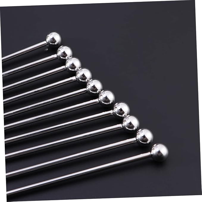 Luxshiny 10pcs Stainless Steel Cocktail Mixing Stirrers Drinks Coffee and - Image 6
