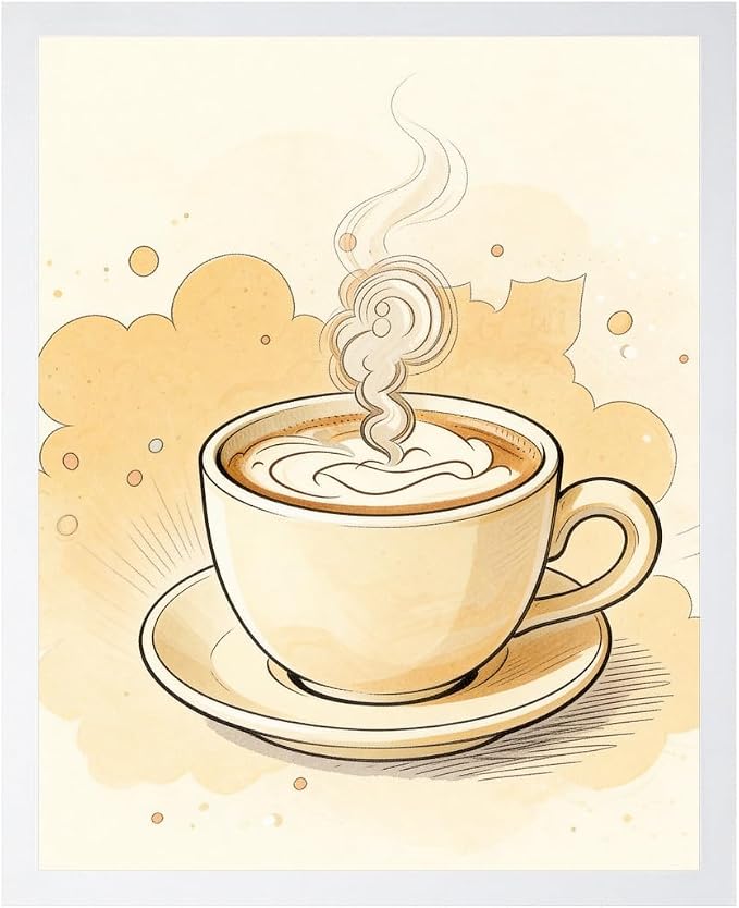Lawrence Williams Designs Coffee Cup Steam Poster by LawrenceWilliamsDesigns