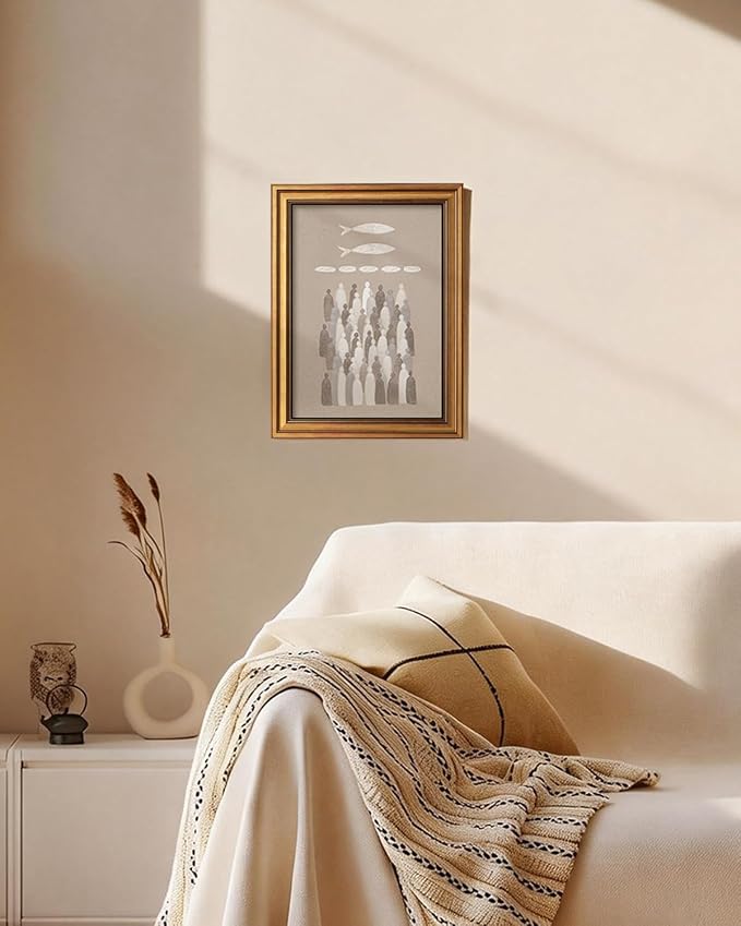 ARPEOTCY Gold Framed Canvas Wall Art, 12x16 Inch, Christian Biblical - Image 4